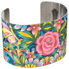 Catalina Estrada Blue Rose Cuff Bracelet, Catalina Estrada Blue Rose Cuff Bracelet, , large
