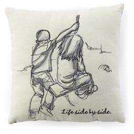 Side By Side Siblings Embroidered 10x10 Pillow, Side By Side Siblings Embroidered 10x10 Pillow, , large