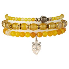 Chavez for Charity Yellow Buddha Bracelets, Set of 3, Chavez for Charity Yellow Buddha Bracelets, Set of 3, , large