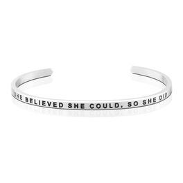 Mantraband She Believed Bangle Bracelet, Silver Mantraband She Believed Bangle Bracelet, Silver, large