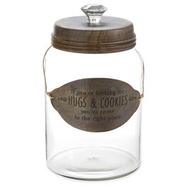 Hugs & Cookies Glass Cookie Jar, Hugs & Cookies Glass Cookie Jar, , large