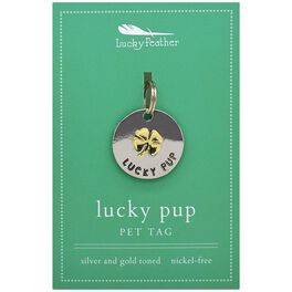 Lucky Pup Pet Tag in Silver & Gold-Plate, Lucky Pup Pet Tag in Silver & Gold-Plate, , large