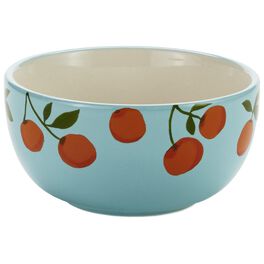 Oranges on Teal Cereal Bowl, Oranges on Teal Cereal Bowl, , large