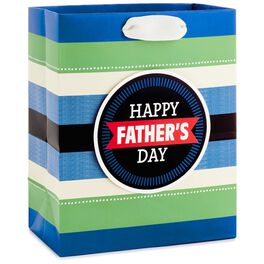 Happy Father's Day on Stripes Medium Gift Bag, 9.5", Happy Father's Day on Stripes Medium Gift Bag, 9.5", , large