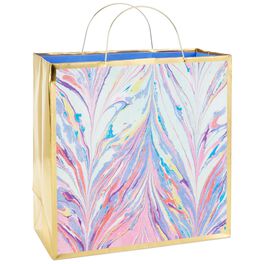 Purple Marble Large Square Gift Bag, 10.5", Purple Marble Large Square Gift Bag, 10.5", , large