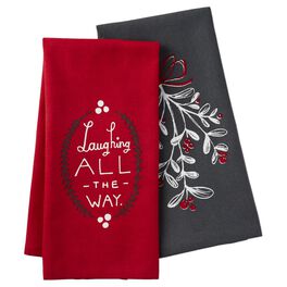 Laughing All The Way Tea Towels, Set of 2, Laughing All The Way Tea Towels, Set of 2, , large
