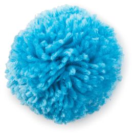 Blue Yarn Pom Pom Gift Bow, 3", Blue Yarn Pom Pom Gift Bow, 3", , large