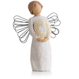 Willow Tree® Angel With Heart Wreath Hospitality Figurine, Willow Tree® Angel With Heart Wreath Hospitality Figurine, , large