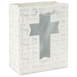 Silver Cross Small Gift Bag, 6.5", Silver Cross Small Gift Bag, 6.5", , large