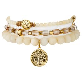 Chavez for Charity Golden "Tree of Life" Bracelets, Set of 3, Chavez for Charity Golden "Tree of Life" Bracelets, Set of 3, , large