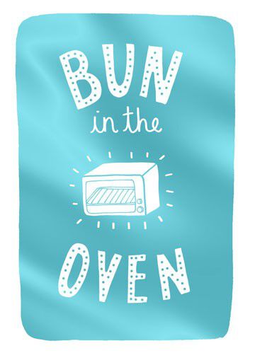 Bun in the Oven Baby Congratulations Card
