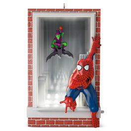 Slinging and Swinging Spider-Man and Green Goblin Ornament With Lights, Slinging and Swinging Spider-Man and Green Goblin Ornament With Lights, , large