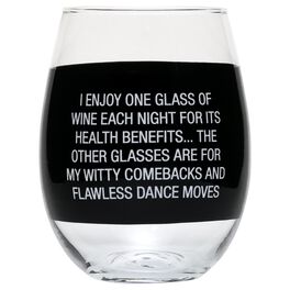 About Face Enjoy Wine for Health Benefits Wine Glass, 6 oz., About Face Enjoy Wine for Health Benefits Wine Glass, 6 oz., , large