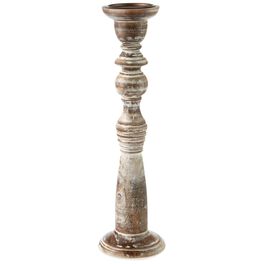 Large Turned Wood Candle Holder, 17", Large Turned Wood Candle Holder, 17", , large