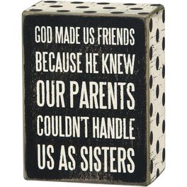 Primitives by Kathy God Made Us Friends Box Sign, Primitives by Kathy God Made Us Friends Box Sign, , large