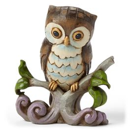 Jim Shore Mini Owl on Branch Figurine, Jim Shore Mini Owl on Branch Figurine, , large
