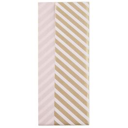 Gold Stripe/Light Pink Reversible Tissue Paper, 4 Sheets, Gold Stripe/Light Pink Reversible Tissue Paper, 4 Sheets, , large