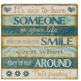 Friends Make You Smile Box Sign, 8x8, Friends Make You Smile Box Sign, 8x8, , large