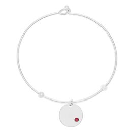 Birthstone Charm Bracelet in Sterling Silver, January Garnet Red Birthstone Charm Bracelet in Sterling Silver, January Garnet Red, large