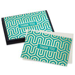 Teal Geometric Thank You Notes, Pack of 10, Teal Geometric Thank You Notes, Pack of 10, , large