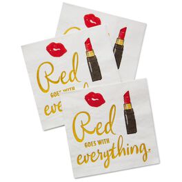 Red Lipstick Beverage Napkins, Pack of 20, Red Lipstick Beverage Napkins, Pack of 20, , large