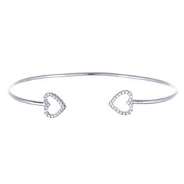 Heart Cuff Bracelet in Sterling Silver, Heart Cuff Bracelet in Sterling Silver, , large