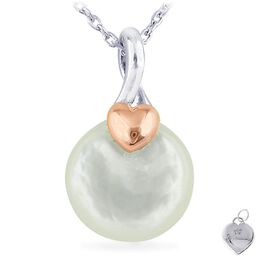 Mother-of-Pearl Heart Necklace in Sterling Silver & Rose Gold-Plate, Mother-of-Pearl Heart Necklace in Sterling Silver & Rose Gold-Plate, , large