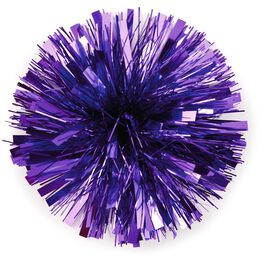 Purple Metallic Pom Pom Gift Bow, 7", Purple Metallic Pom Pom Gift Bow, 7", , large