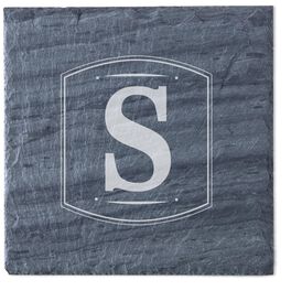 Single Monogram Personalized Slate Coaster, Set of 4, Single Monogram Personalized Slate Coaster, Set of 4, , large