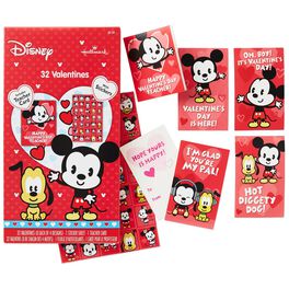 Mickey Mouse Kids' Valentines With Stickers, 32 Pack, Mickey Mouse Kids' Valentines With Stickers, 32 Pack, , large