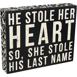 Primitives by Kathy Stole His Last Name Box Sign, Primitives by Kathy Stole His Last Name Box Sign, , large