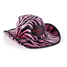 Zebra-Striped Birthday Cowgirl Hat, Zebra-Striped Birthday Cowgirl Hat, , large