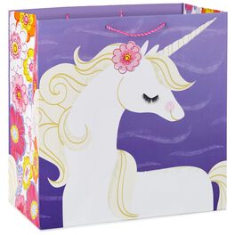 Whimsical Unicorn on Purple X-Deep Gift Bag, 15", Whimsical Unicorn on Purple X-Deep Gift Bag, 15", , large