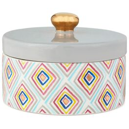 Haute Girls™ Geometric Lidded Ceramic Box, Haute Girls™ Geometric Lidded Ceramic Box, , large