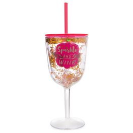 "Sparkle and Wine" Double Wall Wine Glass, 13 oz., "Sparkle and Wine" Double Wall Wine Glass, 13 oz., , large