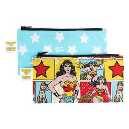 WONDER WOMAN™ Small Reusable Snack Bag by Bumkins, 2 Count, WONDER WOMAN™ Small Reusable Snack Bag by Bumkins, 2 Count, , large