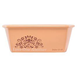 DaySpring Love One Another Ceramic Mini Loaf Pan, 6.25x2.25, DaySpring Love One Another Ceramic Mini Loaf Pan, 6.25x2.25, , large