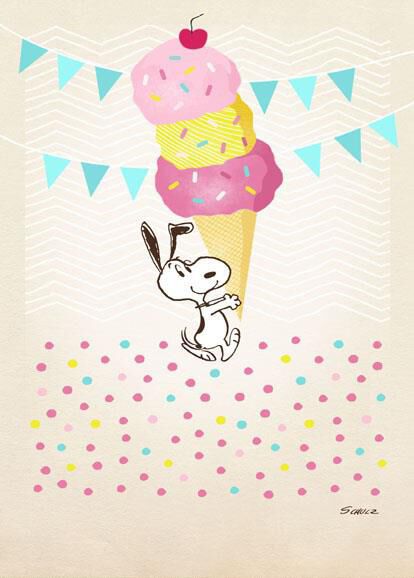 Triple Scoop Snoopy Birthday Card