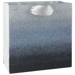 Silver/Black Ombre Large Square Gift Bag, 10.5", Silver/Black Ombre Large Square Gift Bag, 10.5", , large