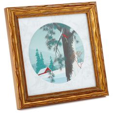 Red Barn Winter Scene Framed Art Wall Decor Hallmark