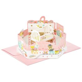 Girl Nursery Pop Up New Baby Card, Girl Nursery Pop Up New Baby Card, , large
