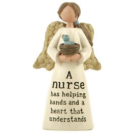 Nurse Angel With Bird Nest Figurine, Nurse Angel With Bird Nest Figurine, , large