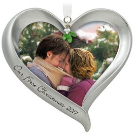 Our First Christmas Loving Heart Picture Frame Ornament, Our First Christmas Loving Heart Picture Frame Ornament, , large