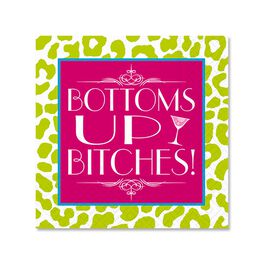 Bottoms Up Cocktail Napkins, Pack of 12, Bottoms Up Cocktail Napkins, Pack of 12, , large