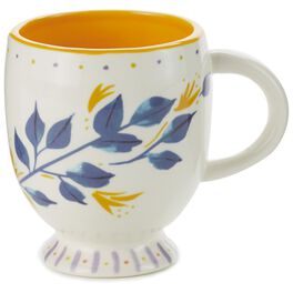 Blue Leaf Ceramic Mug, Blue Leaf Ceramic Mug, , large