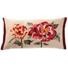 Heritage Peony Embroidered Pillow, Heritage Peony Embroidered Pillow, , large