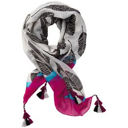 Mother's Day Scarf, Black Leaves on White, Mother's Day Scarf, Black Leaves on White, , large