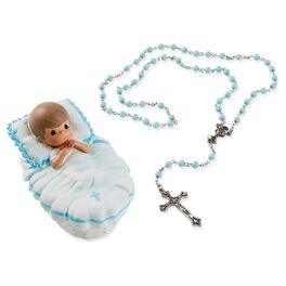Precious Moments® Baptism Boy Box with Blue Rosary, Precious Moments® Baptism Boy Box with Blue Rosary, , large