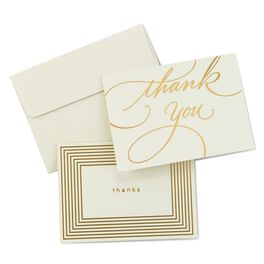Gold Borders Thank You Notes, Pack of 50, Gold Borders Thank You Notes, Pack of 50, , large