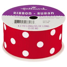 Red and White Polka Dot 1.5" Grosgrain Ribbon, Red and White Polka Dot 1.5" Grosgrain Ribbon, , large